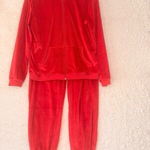 Women’s Red Velour Tracksuit